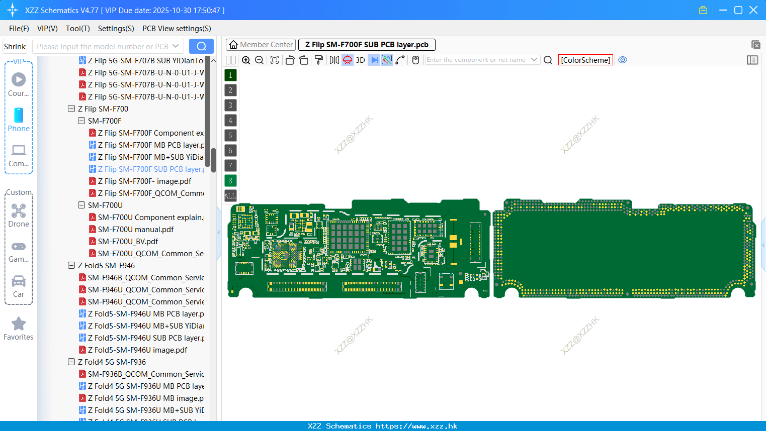 Samsung Z Flip SM-F700F SUB PCB Layer